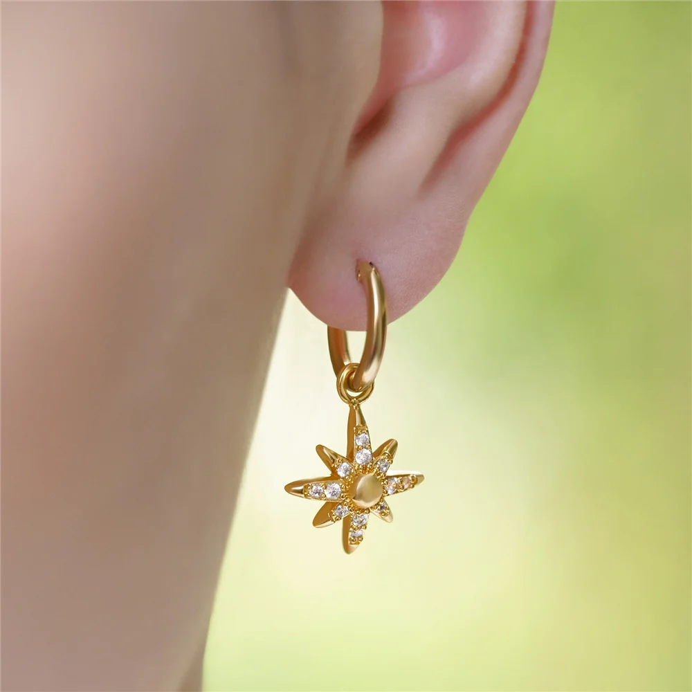 Amy Star Earrings with Clear Stones - Image 2