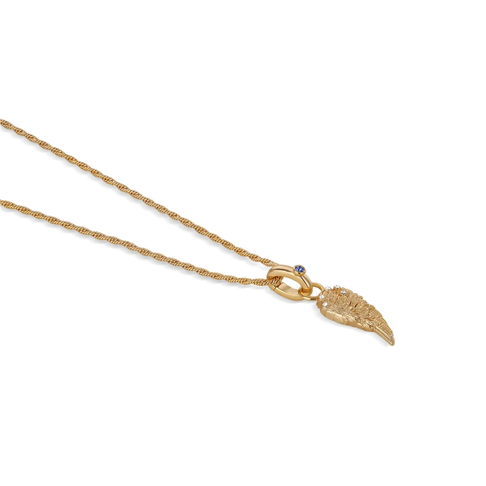 Angel Wing Pendant with Blue & Clear Stones - Image 3