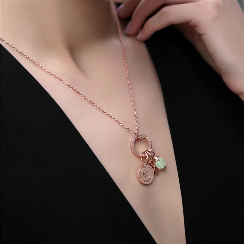 August Birthstone Pendant (Rose Gold) - Image 2