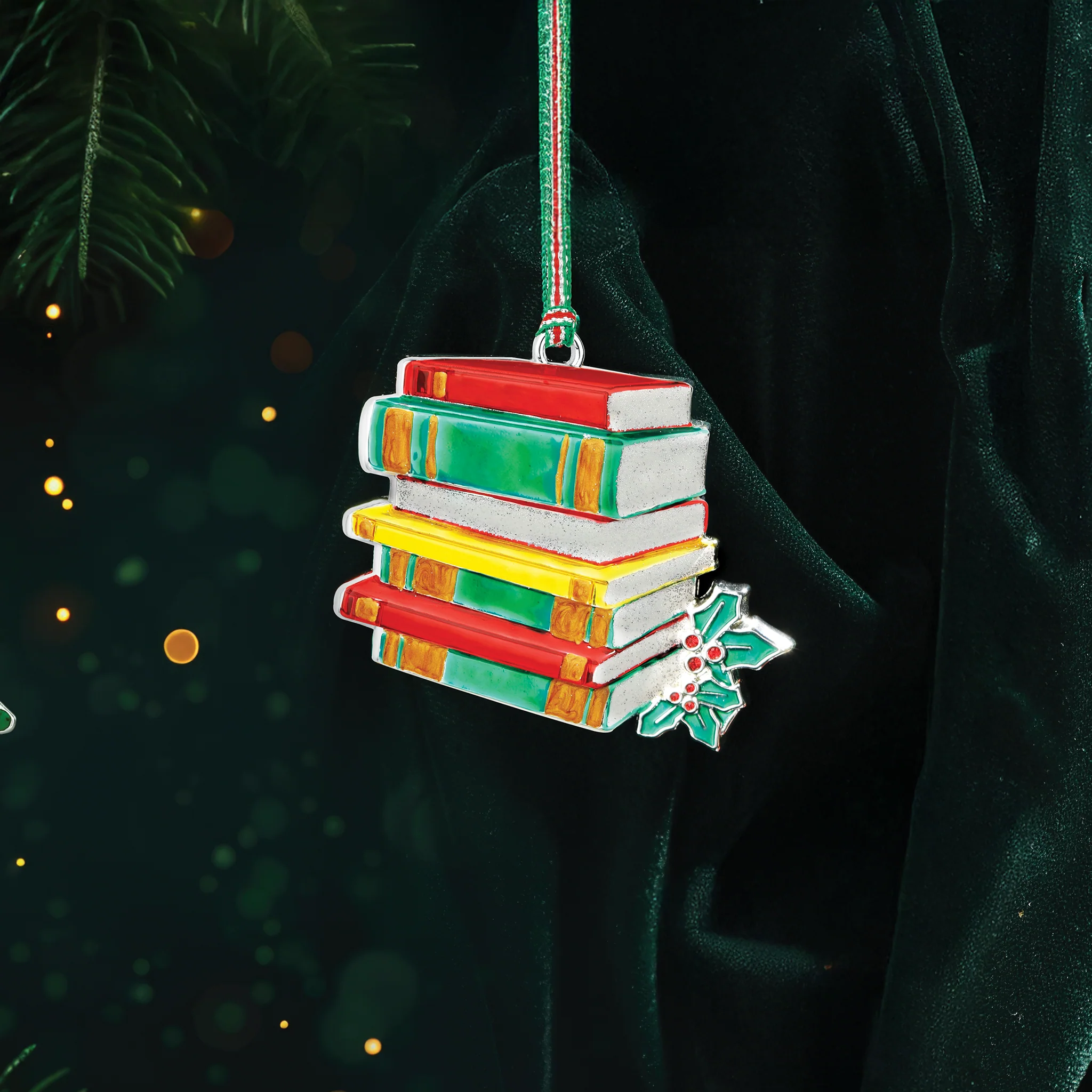 Book Stack Christmas Tree Decoration - Image 2