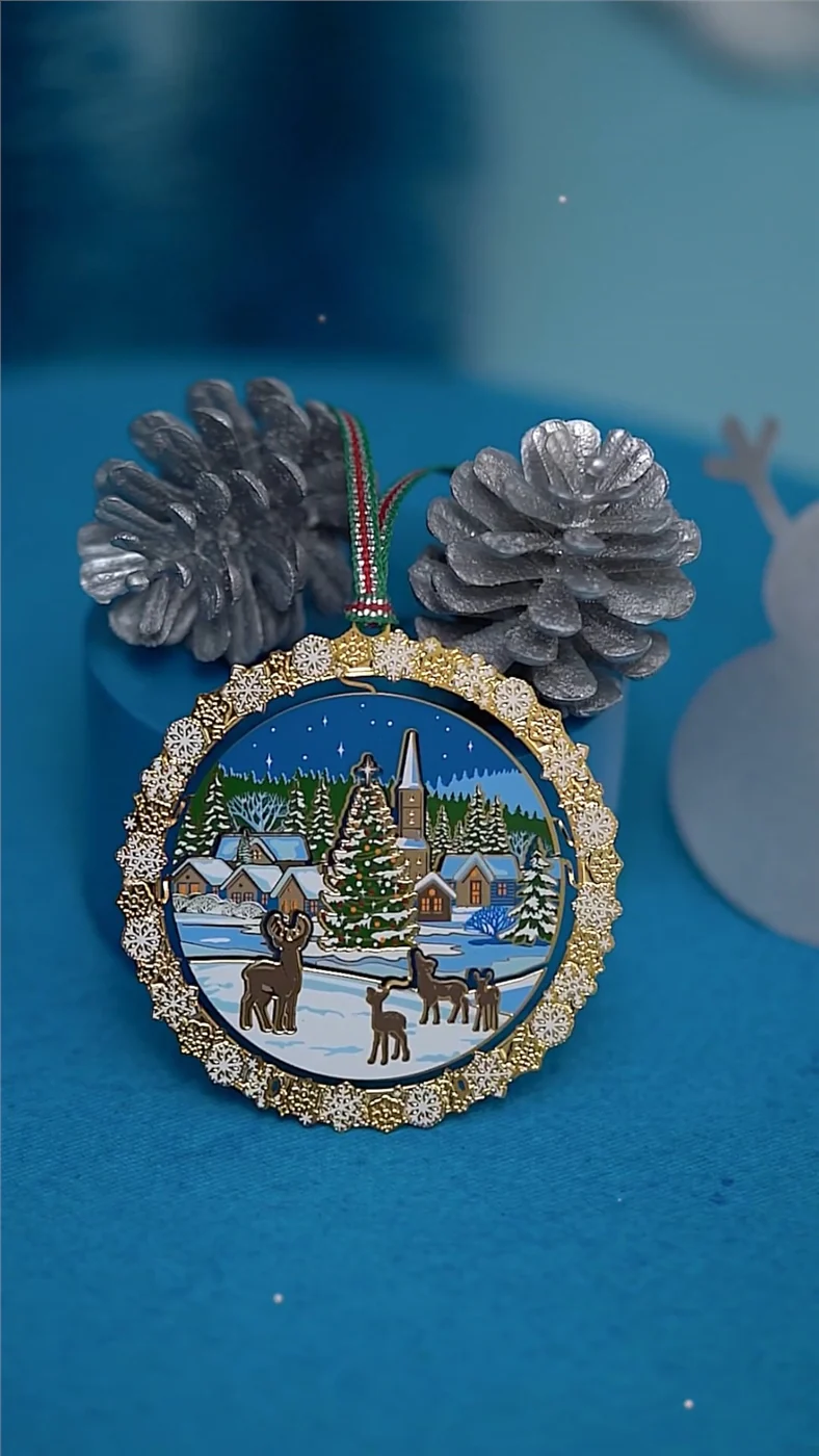 Christmas Village with Deer Tree Decoration - Image 4