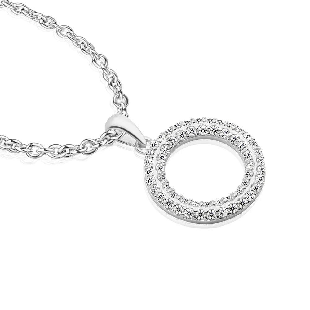Circle Pendant Multi Clear Stones - Image 3