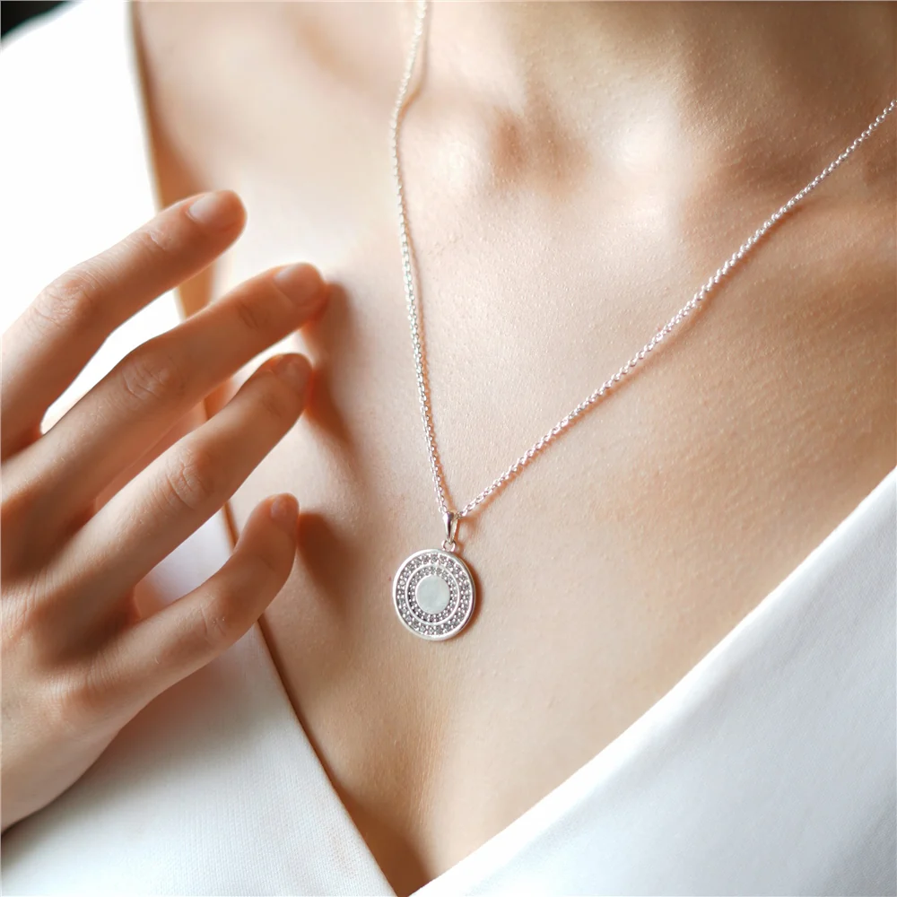 Circular Pendant with Clear Stones - Image 2