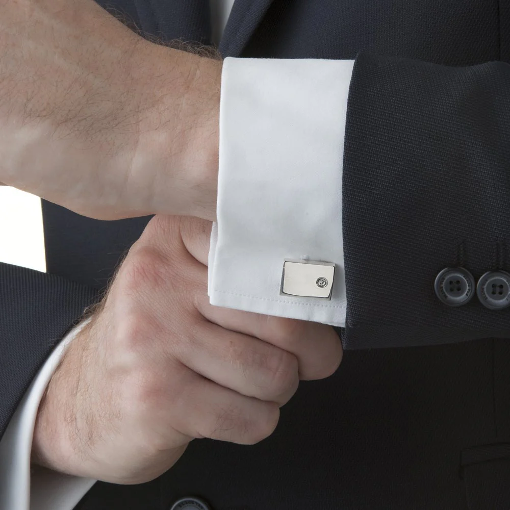 Cufflinks - Clear Stone - Image 2