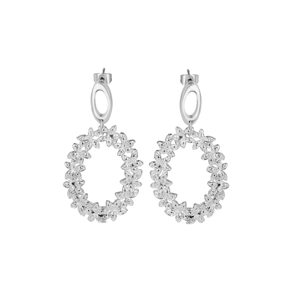 Floral Oval Ornate Earrings