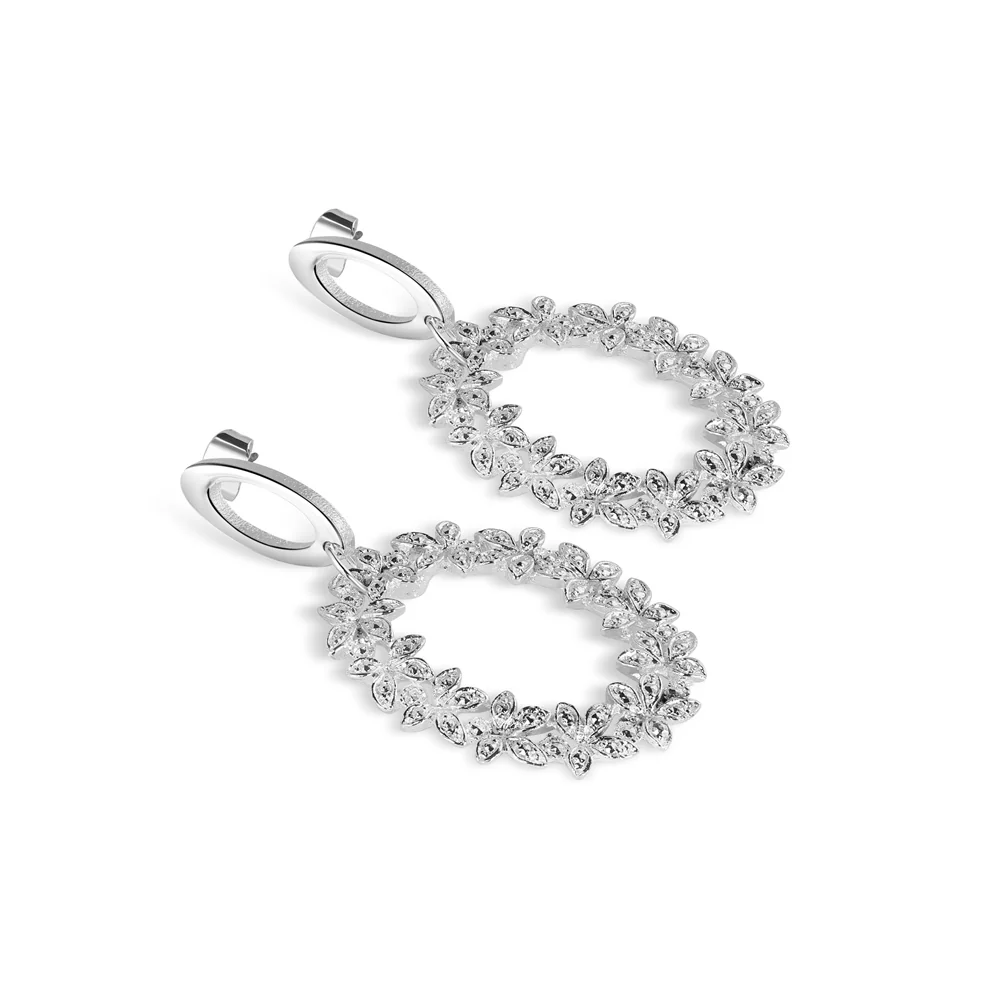 Floral Oval Ornate Earrings - Image 4