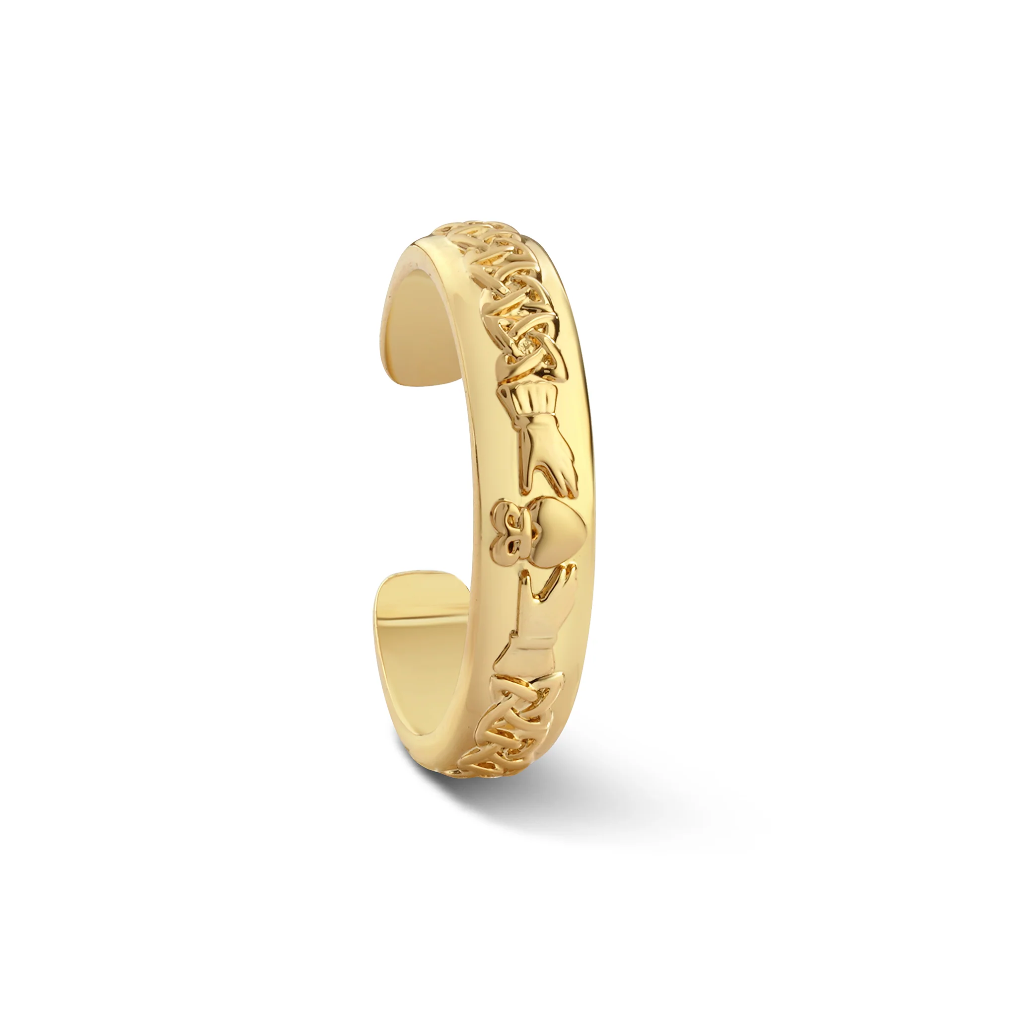 Gold Plated Claddagh Band Ring - Image 2