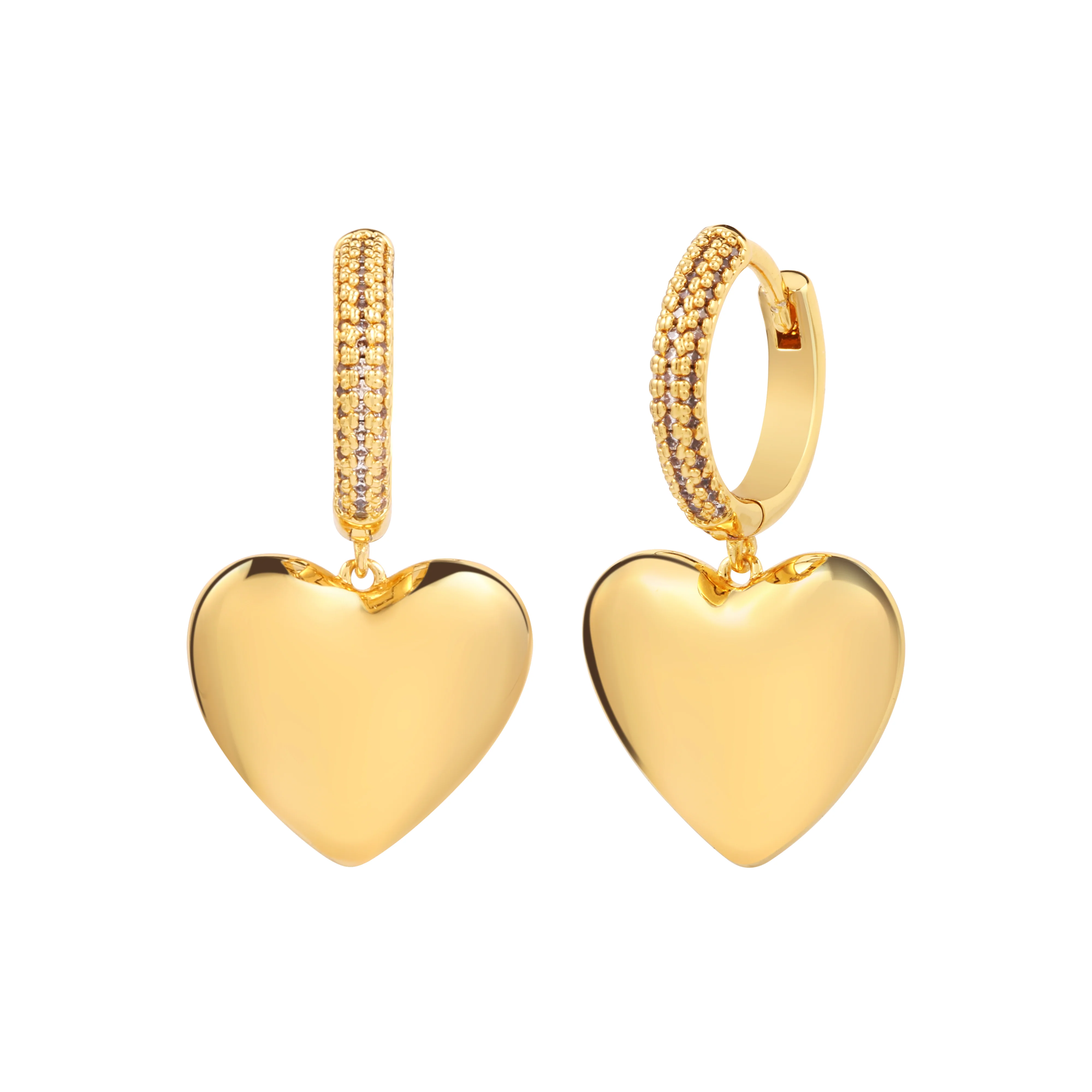 Gold Plated Heart Earrings - Image 2