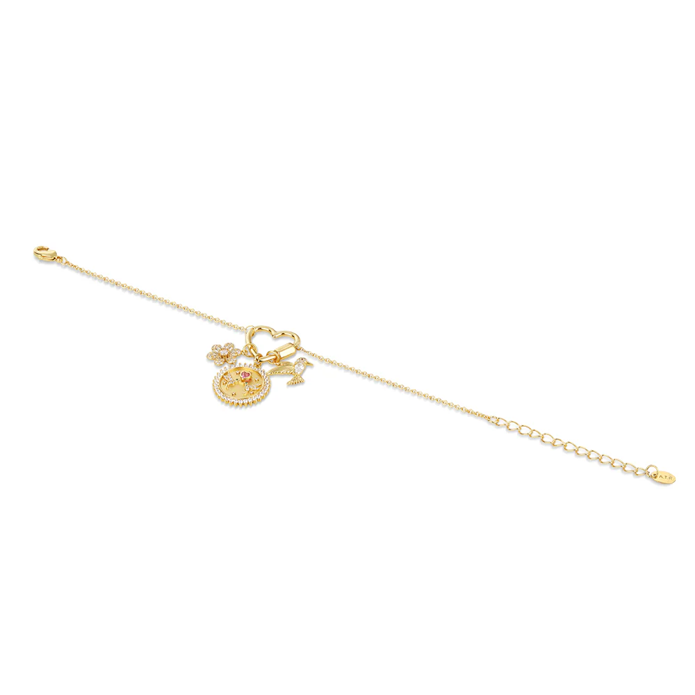 Gold Plated Hummingbird Charm Bracelet
