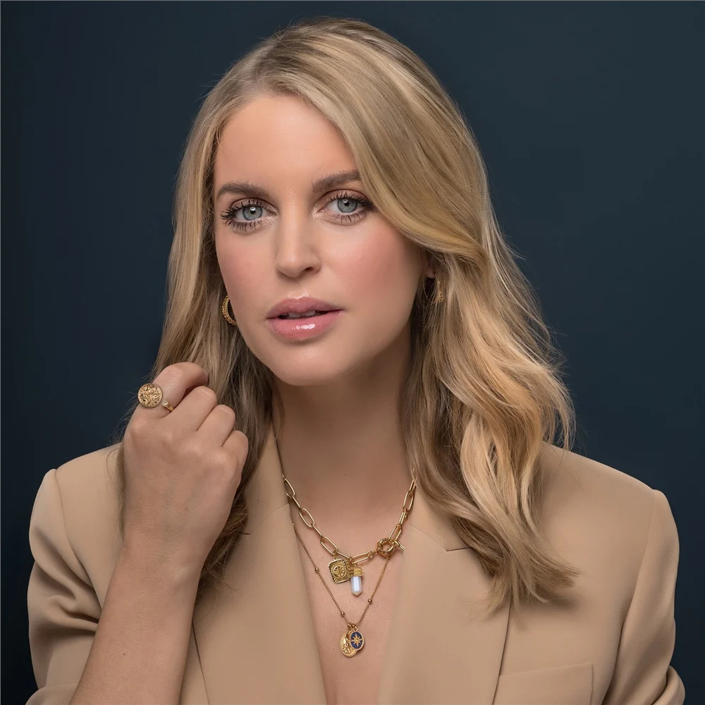 Gold Plated Necklace with Opalite Charm - Image 3