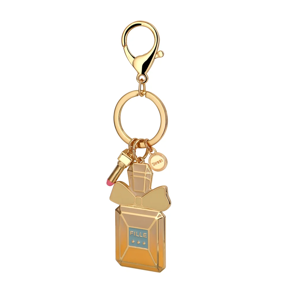 Gold Plated Perfume Bottle Keyring - Image 2
