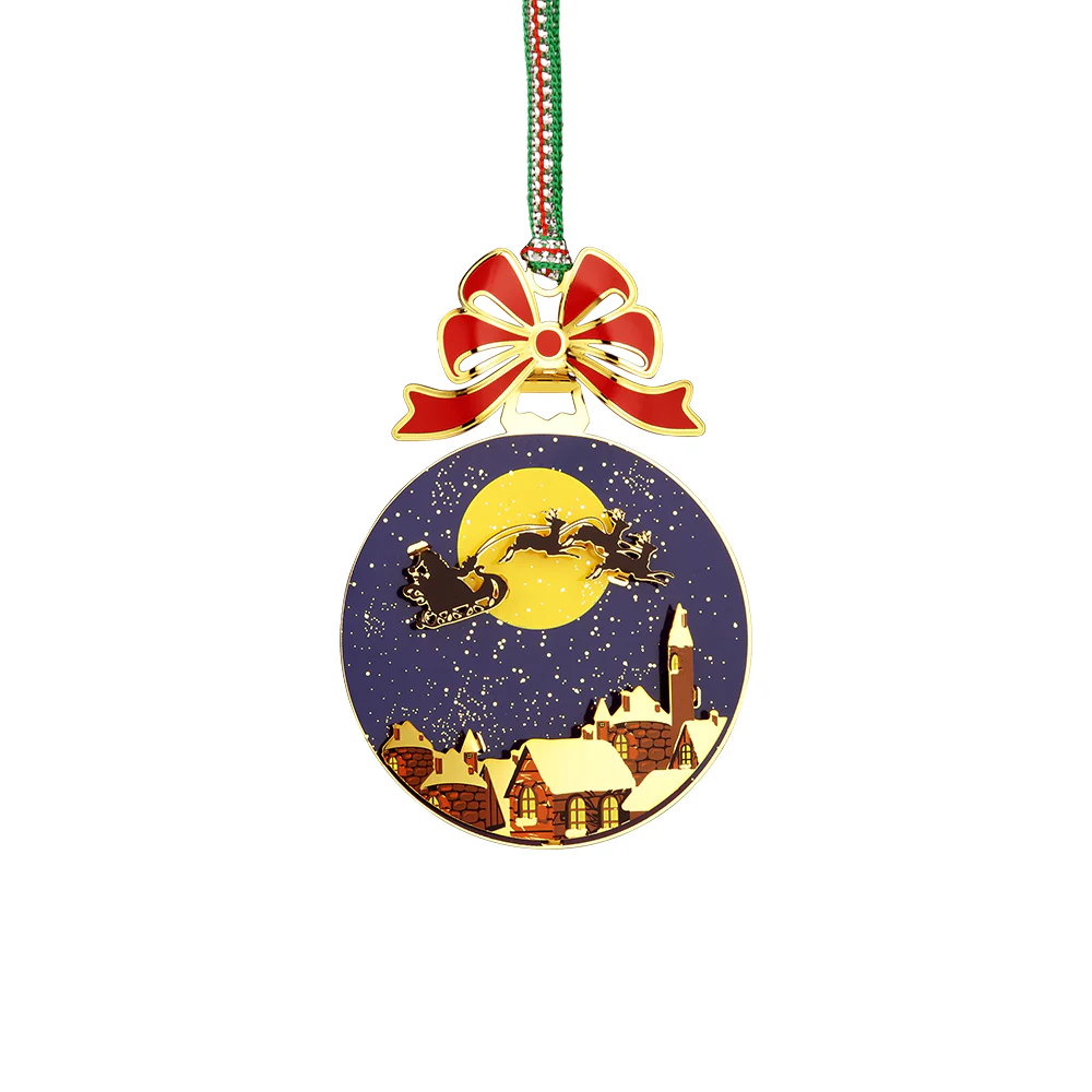 Gold Plated Santa Sleigh Christmas Tree Decoration - Image 3