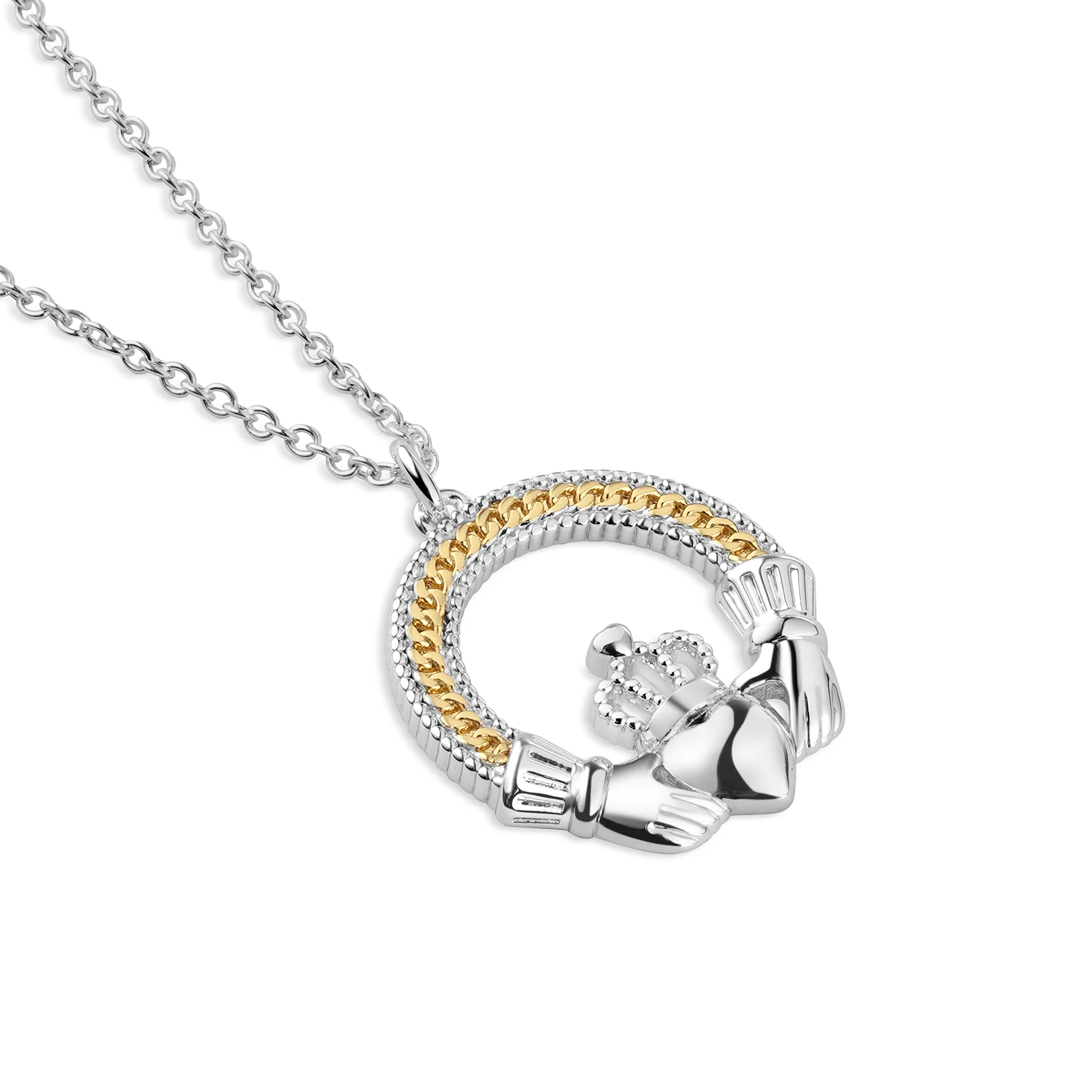 Gold & Silver Plated Claddagh Pendant - Image 2