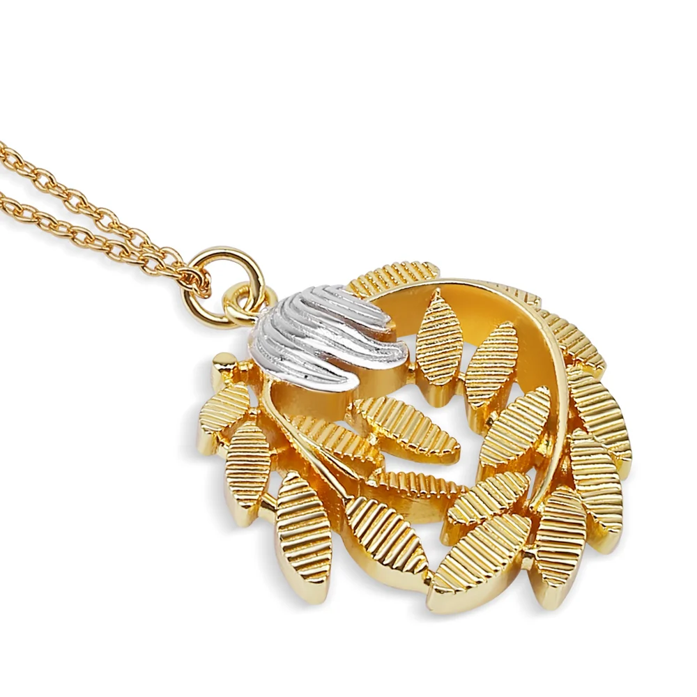 Gold & Silver Plated Leaf Pendant - Image 3