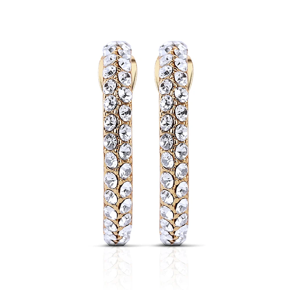 Hoop Earrings with Golden Honey Stones - Image 3