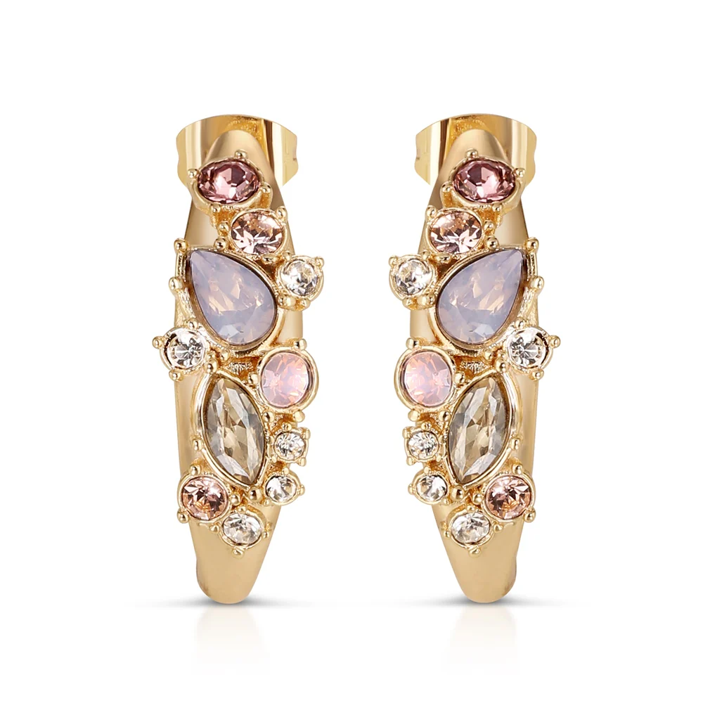 Hoop Earrings with Mixed Stones - Image 3