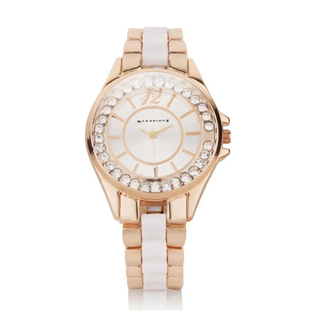 Ladies Watch Round Face (Rose) Clear Stones - Image 3
