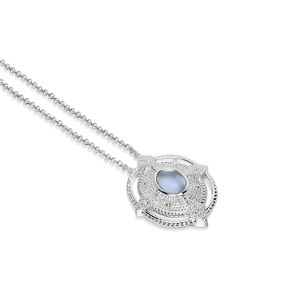 Ornate Pendant with Light Blue Stone - Image 3
