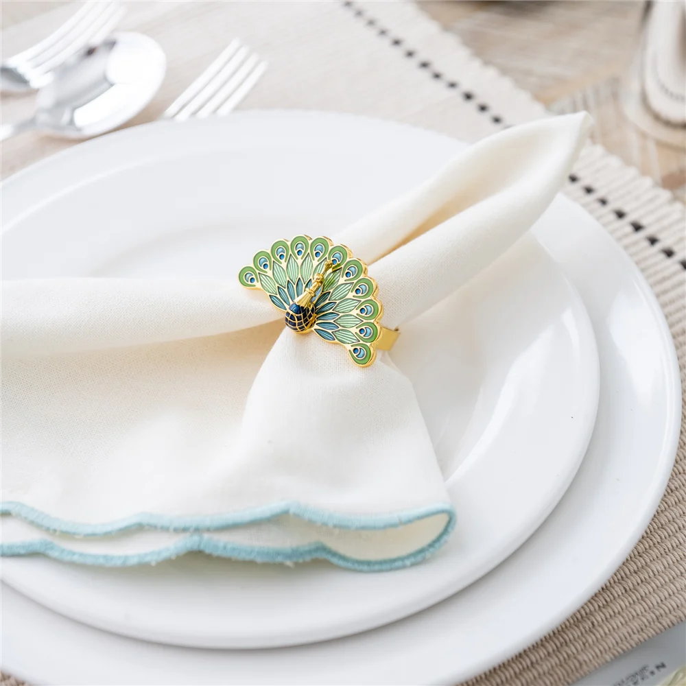 Peacock Napkin Rings Set of 4 - Image 2