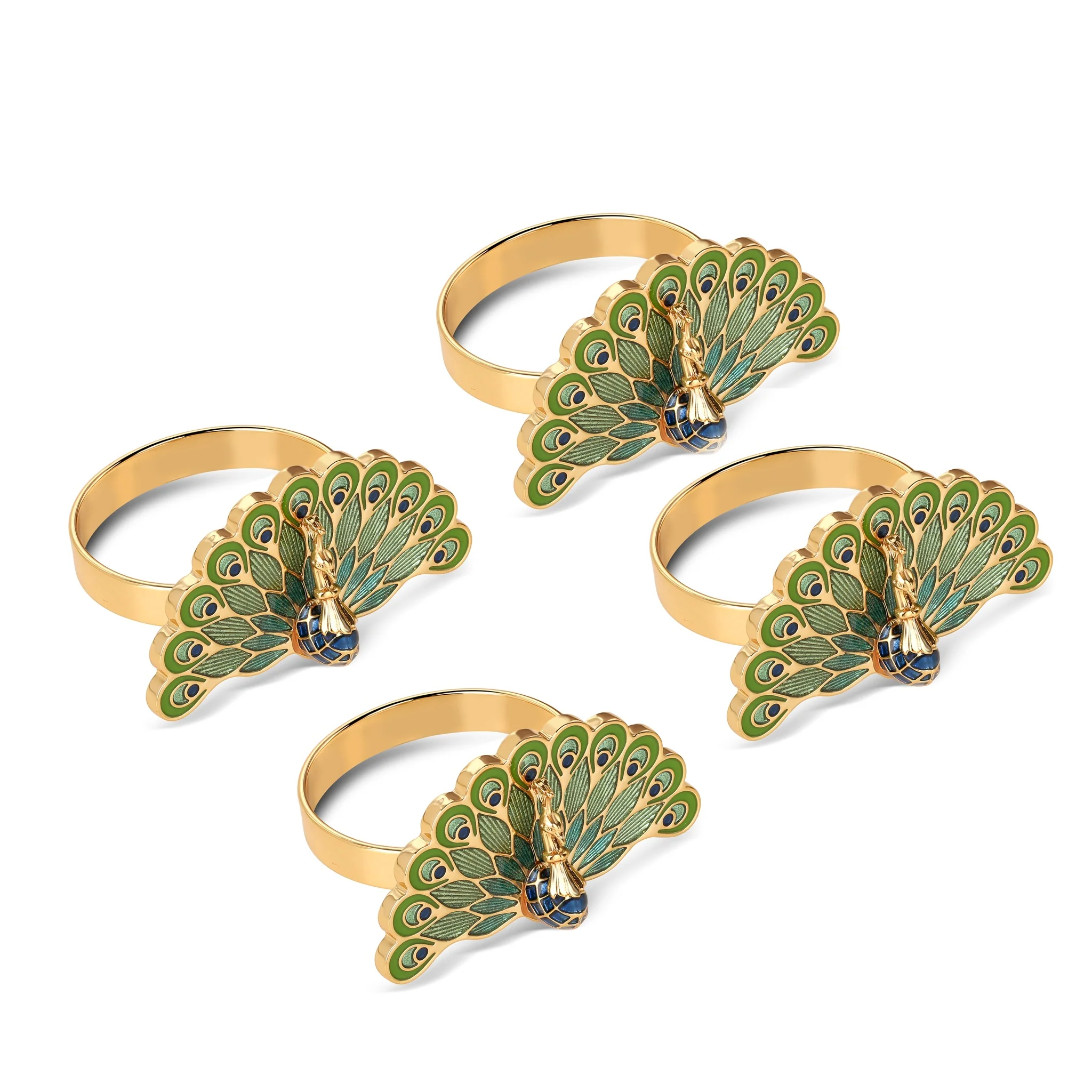 Peacock Napkin Rings Set of 4 - Image 3