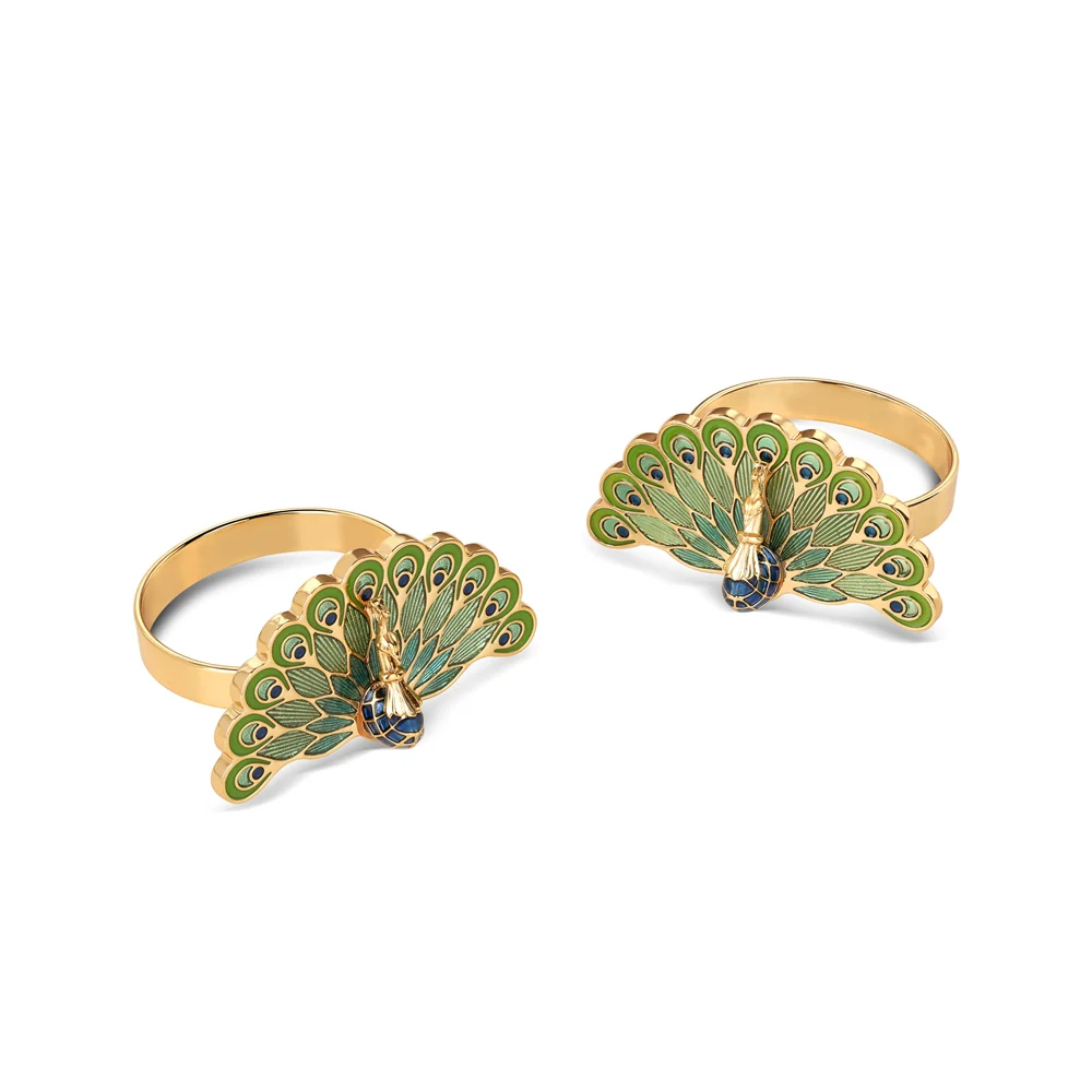 Peacock Napkin Rings Set of 4 - Image 4