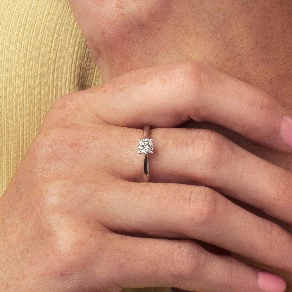 Platinum Solitaire Diamond Ring - Image 2