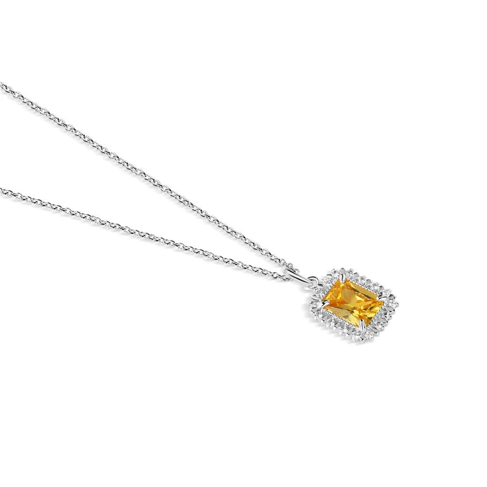 Rectangle Light Topaz Stone Pendant - Image 4