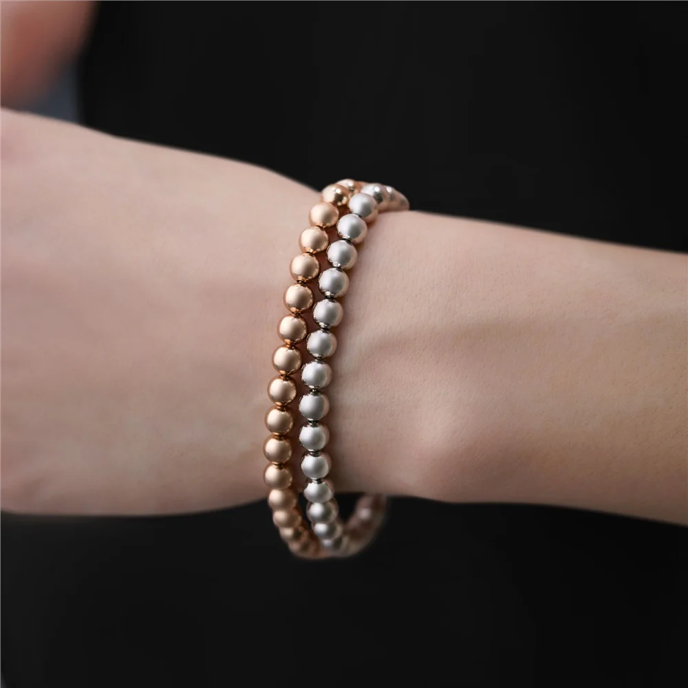 Rhodium plate Small Bead Bracelet - Image 2