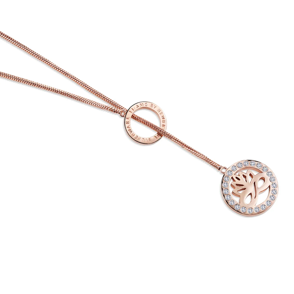 Rose Gold Plated Pendant Lotus Flower - Image 3