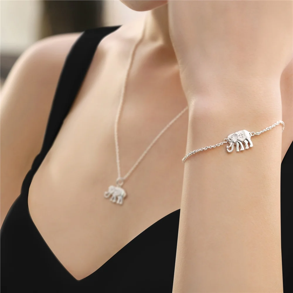 Silver Plated Bracelet with Elephant - Image 2