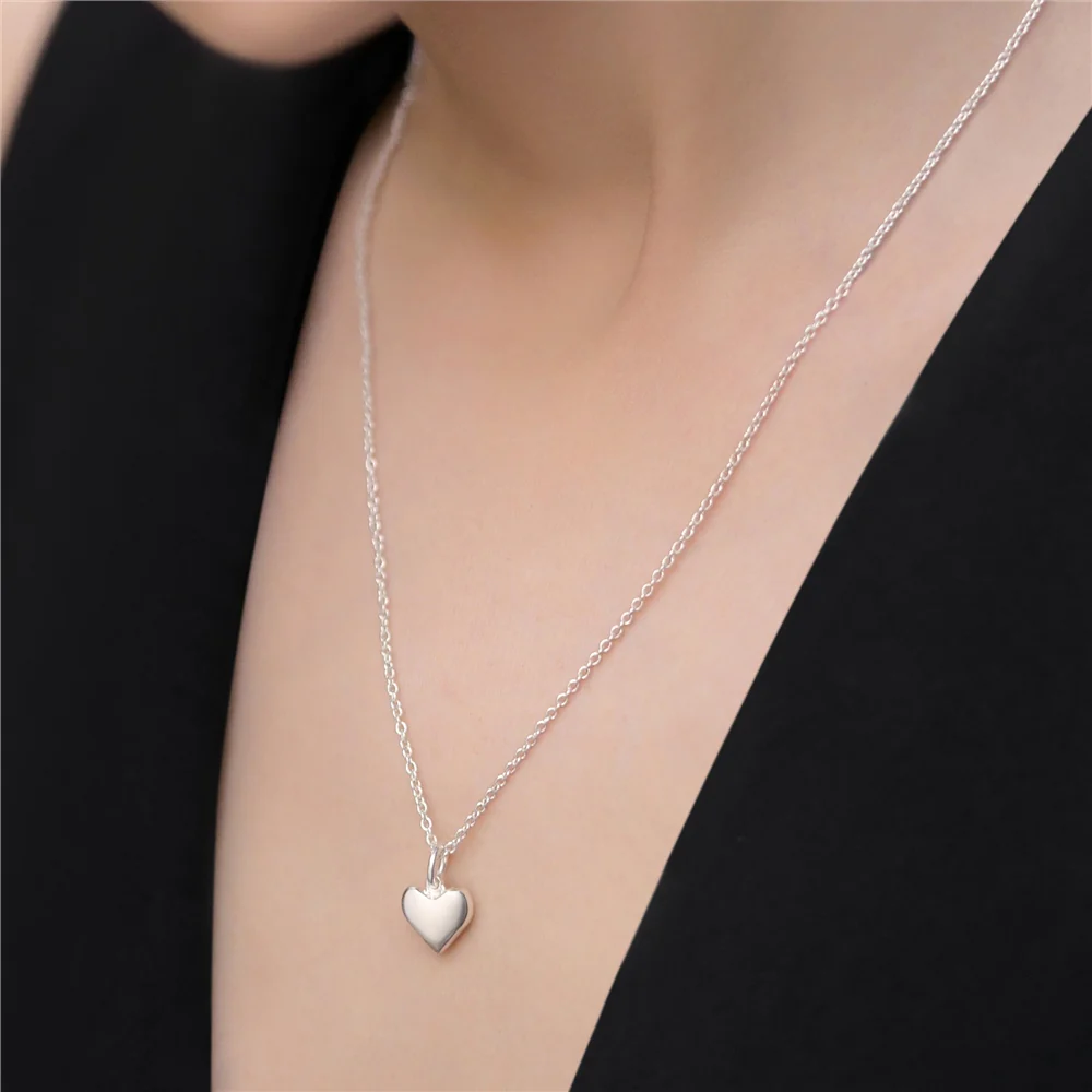 Silver Plated Pendant with Heart - Image 2