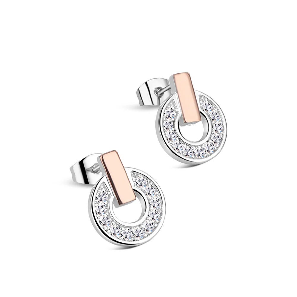 Silver & Rose Gold Plated Tiamo Earrings - Image 3