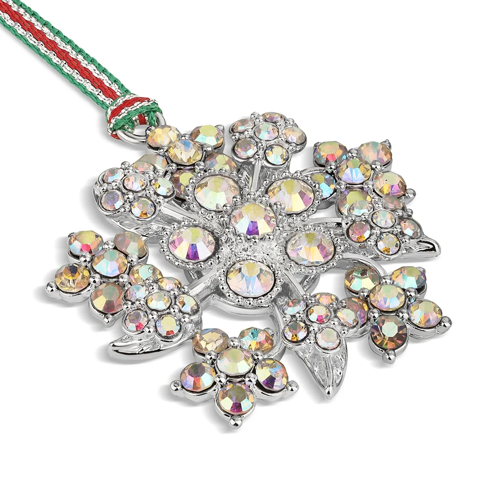 Snowflake with AB Crystals Christmas Tree Decoration - Image 4