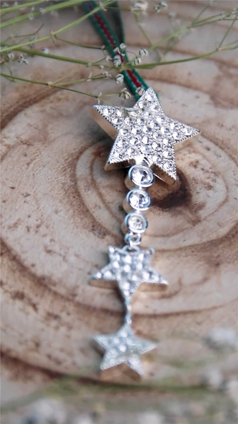 Star with Clear Stone Christmas Tree Decoration - Image 2