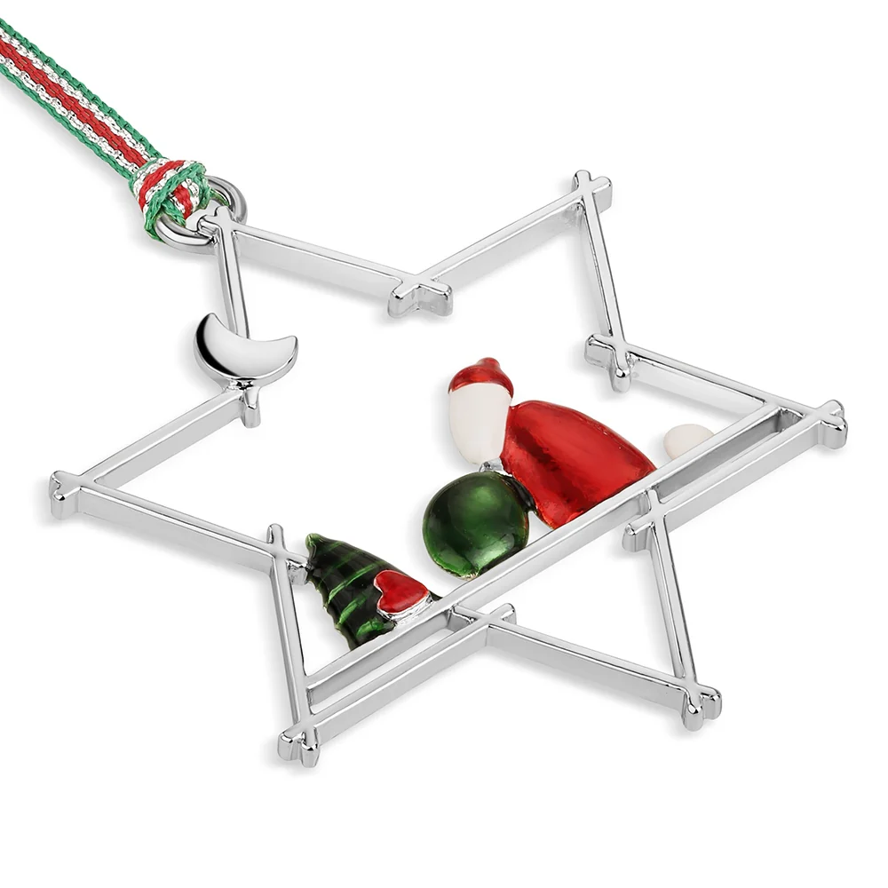 Star with Santa Christmas Tree Decoration - Image 4