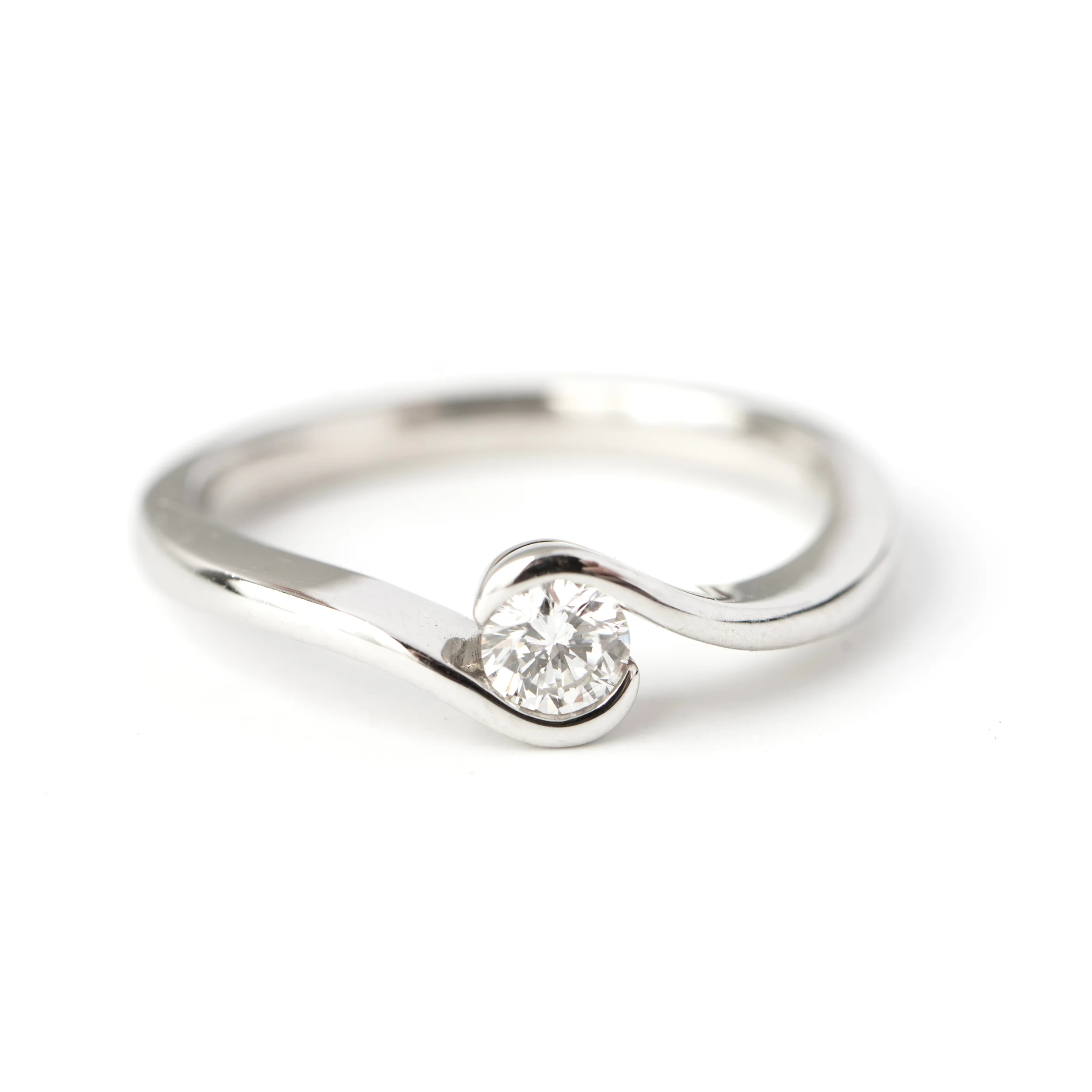 Sterling Silver Channel Set Lab Grown Diamond Ring 0.2ct Size N
