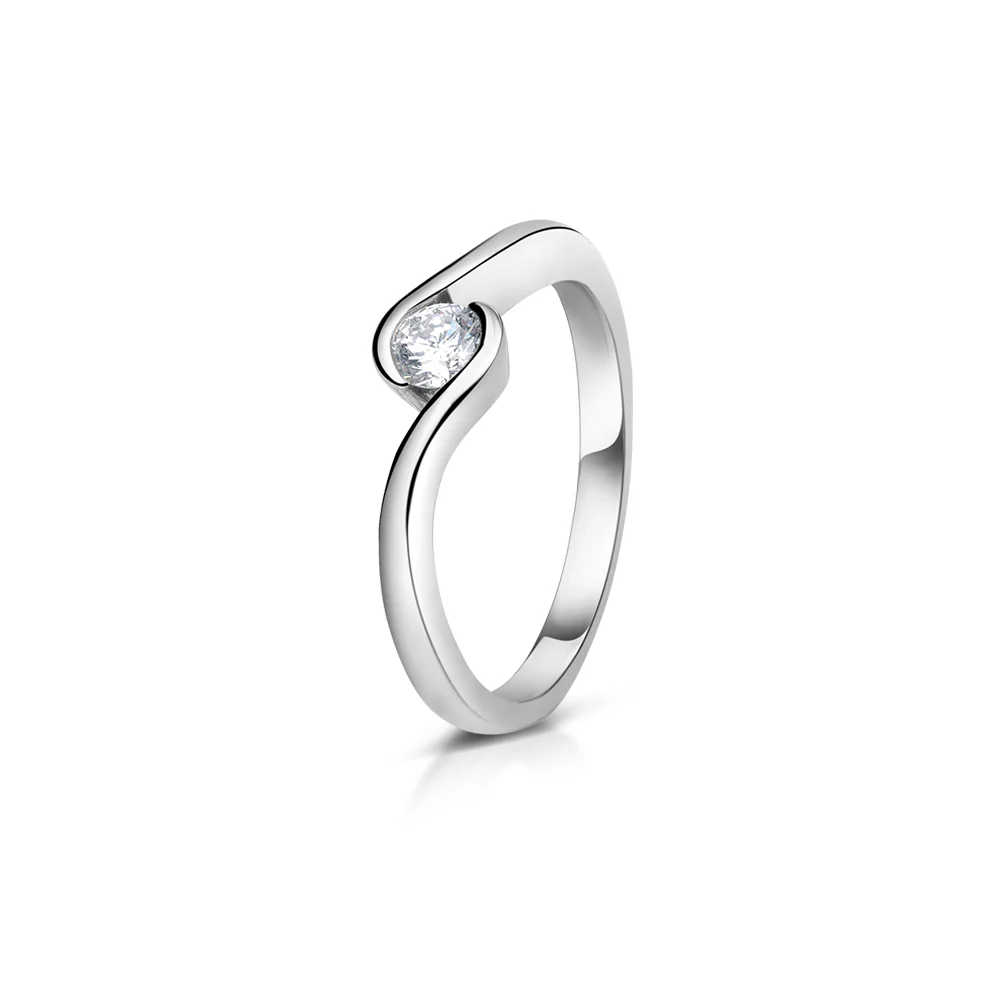 Sterling Silver Channel Set Lab Grown Diamond Ring 0.2ct Size O - Image 5