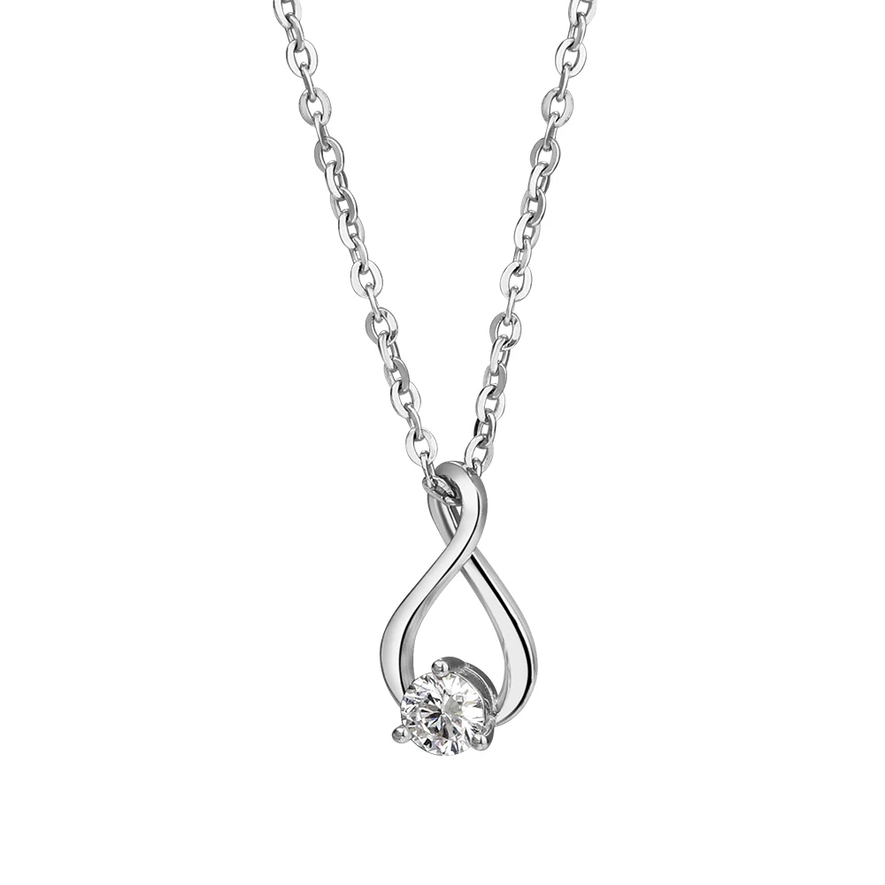 Sterling Silver Lab Grown Diamond Infinity Pendant 0.3ct - Image 3