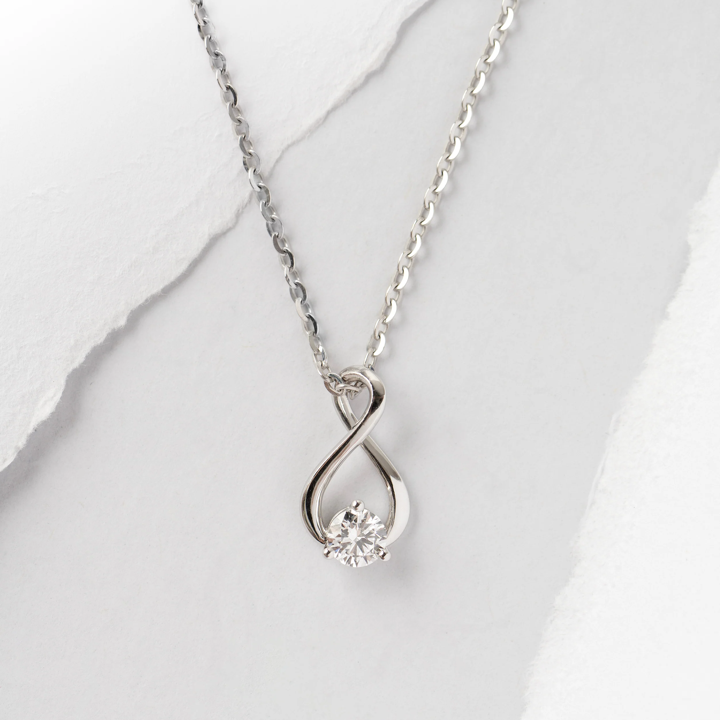 Sterling Silver Lab Grown Diamond Infinity Pendant 0.3ct - Image 6