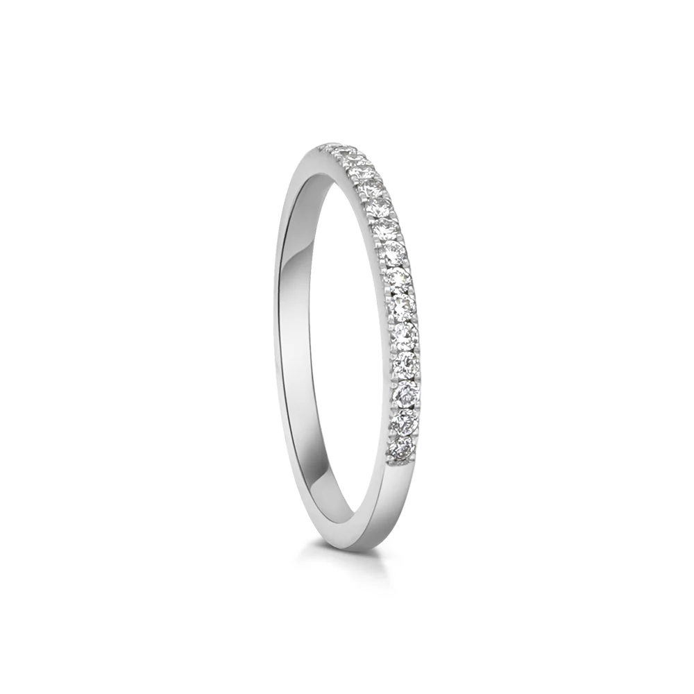 Sterling Silver Pavé Lab Grown Diamond Ring 0.35ct Size N