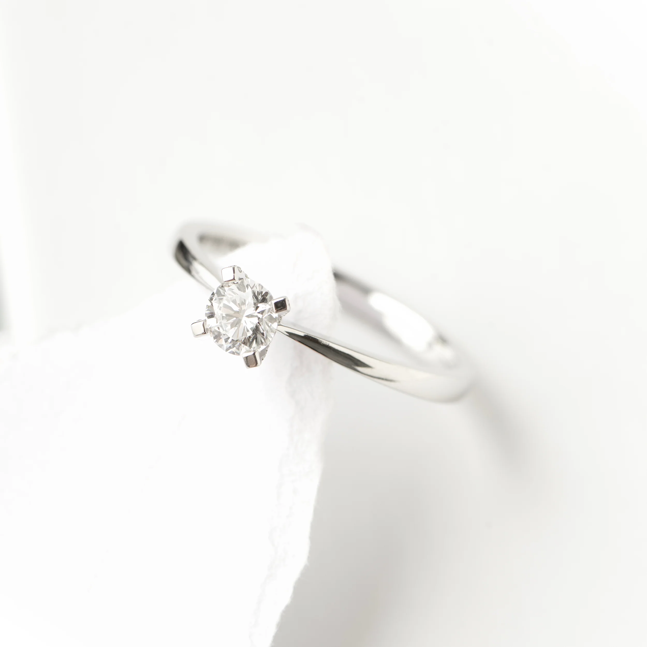 Sterling Silver Solitaire Lab Grown Diamond Ring 0.35ct Size N - Image 9
