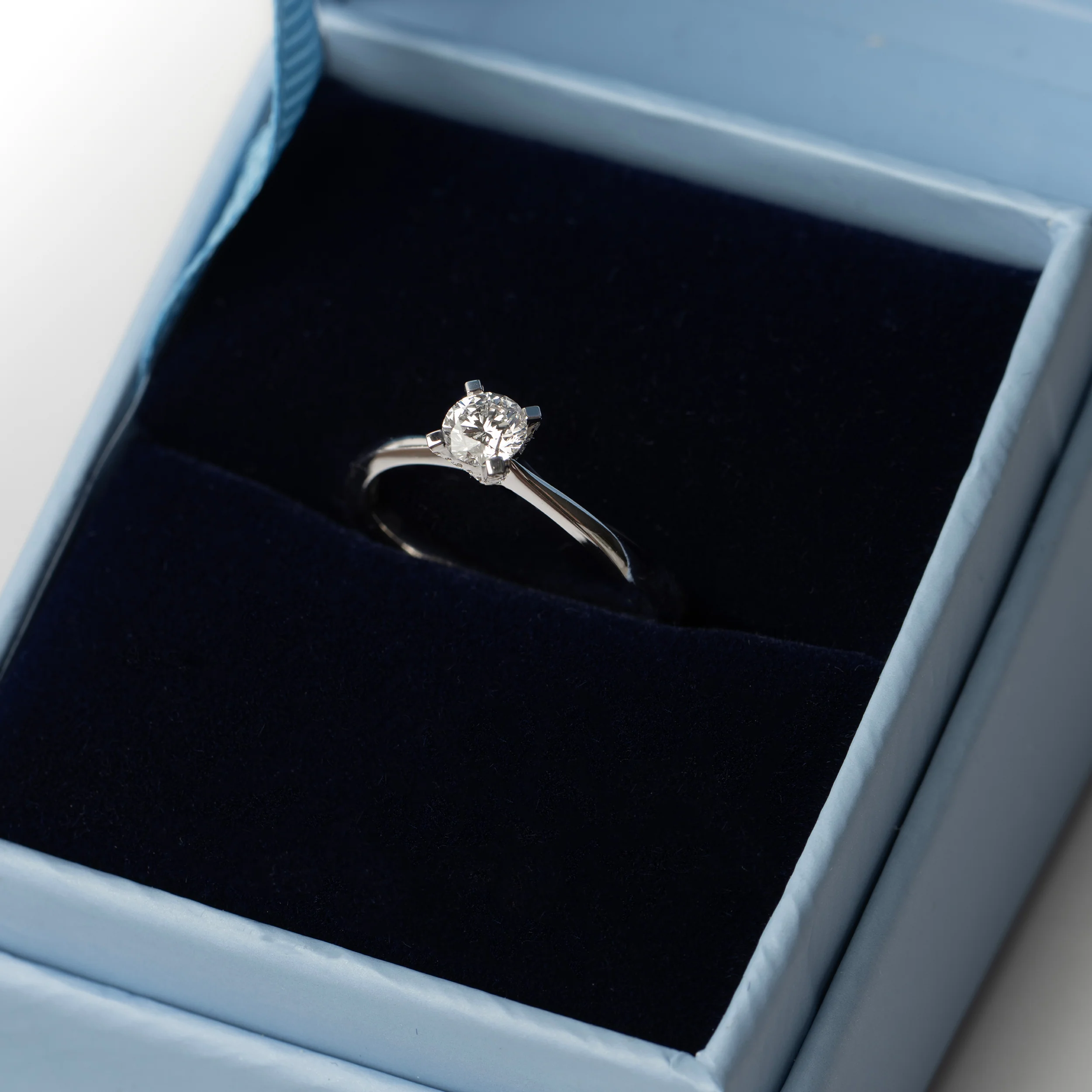 Sterling Silver Solitaire Lab Grown Diamond Ring 0.35ct Size O - Image 7