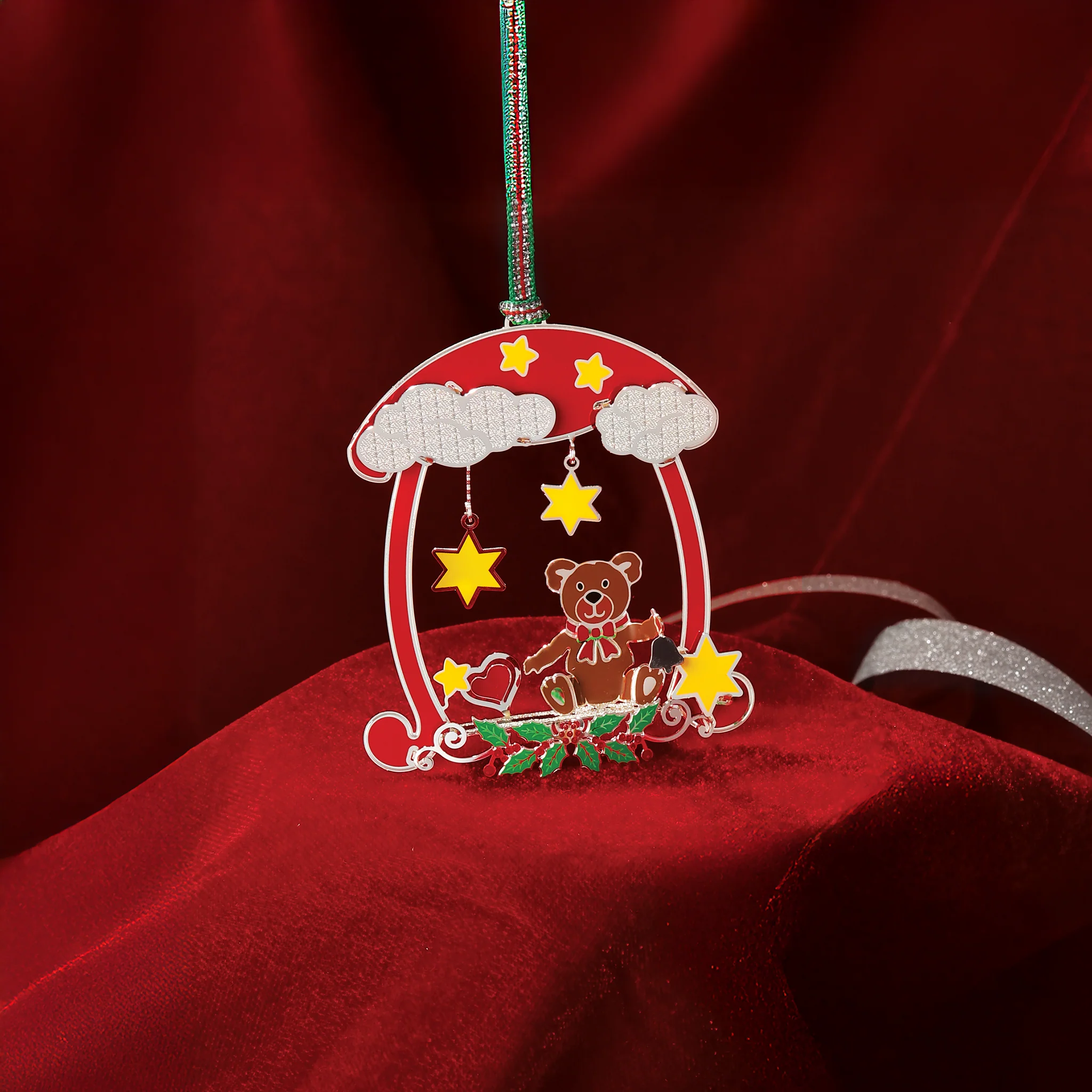 Teddy Bear Mobile Christmas Tree Decoration - Image 2