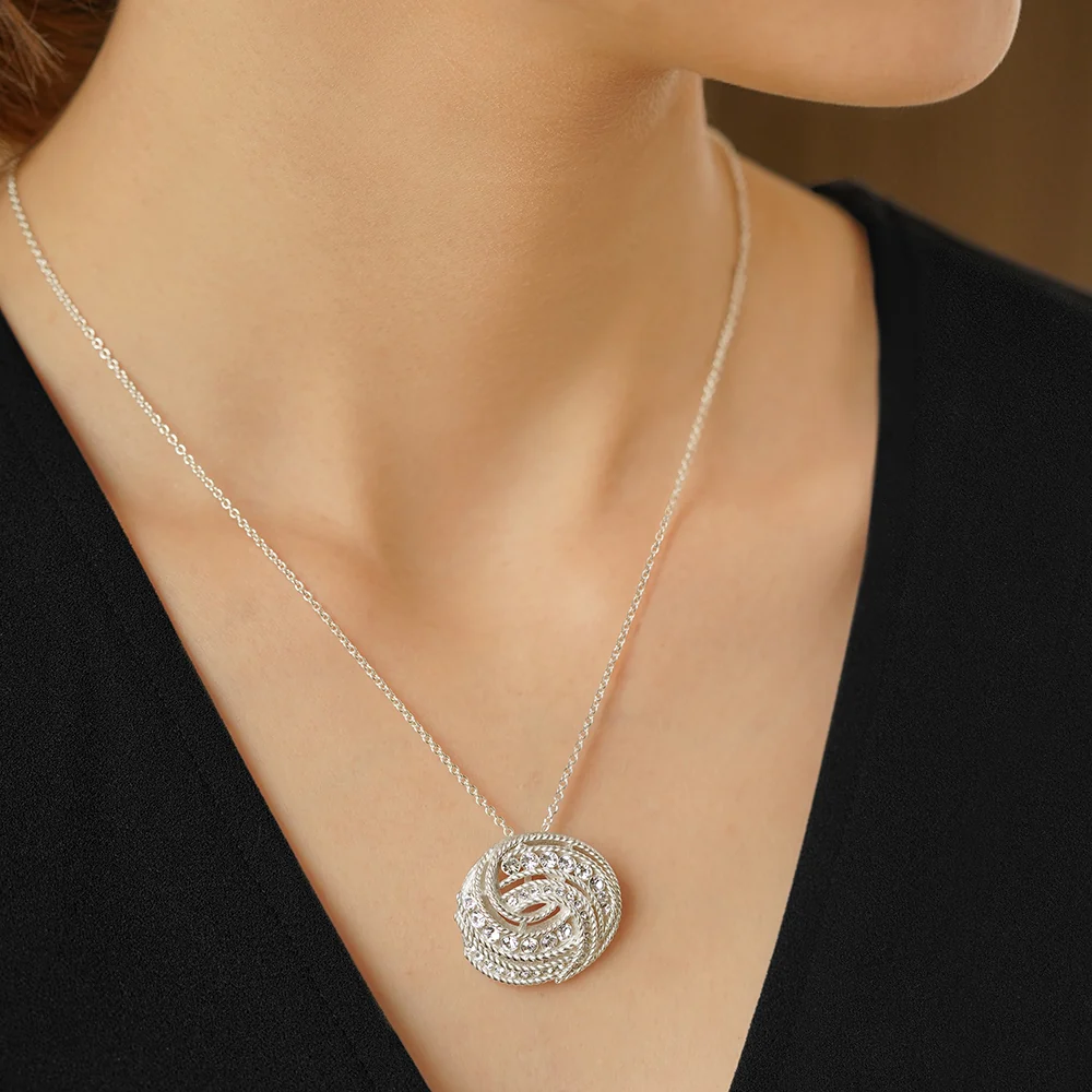 Twist Pendant with Clear Stones - Image 3